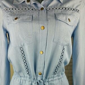 Nasty Gal Honey Punch Denim Cutout Romper